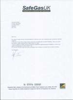 SafeGas UK Letter (Gas Safe Engineer)