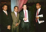 Mr Hamed with SP Ruhul Amin and Stephen Evans CMG OBE, British High Commissioner